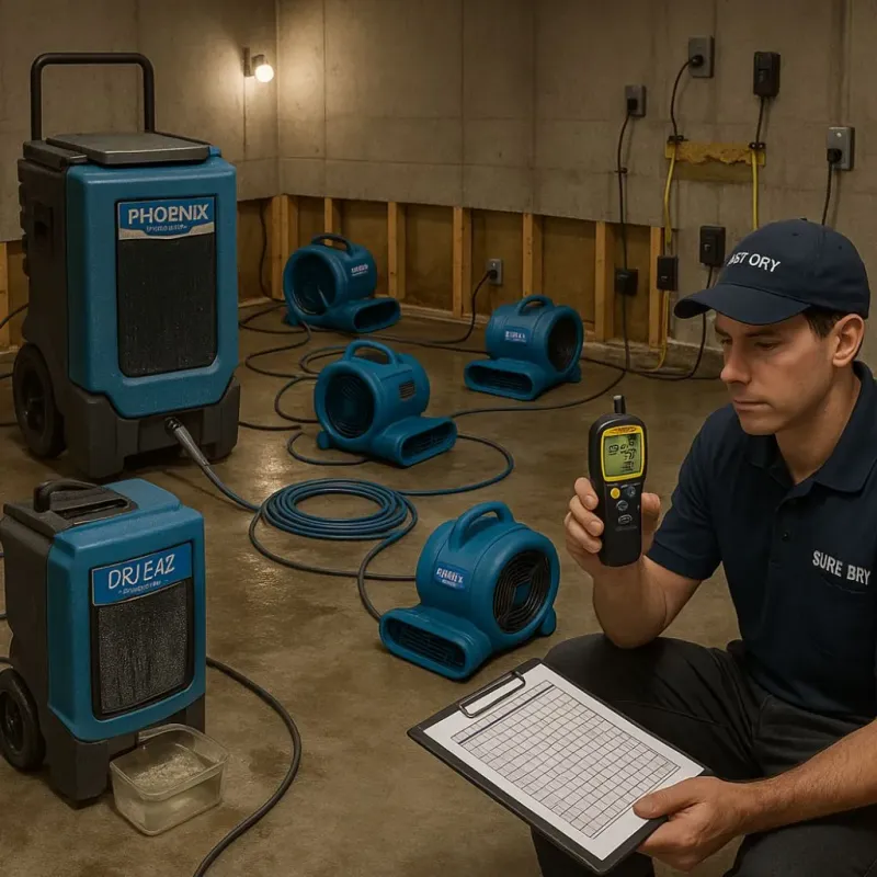 Structural Drying and Dehumidification process in Shinnecock Hills, NY